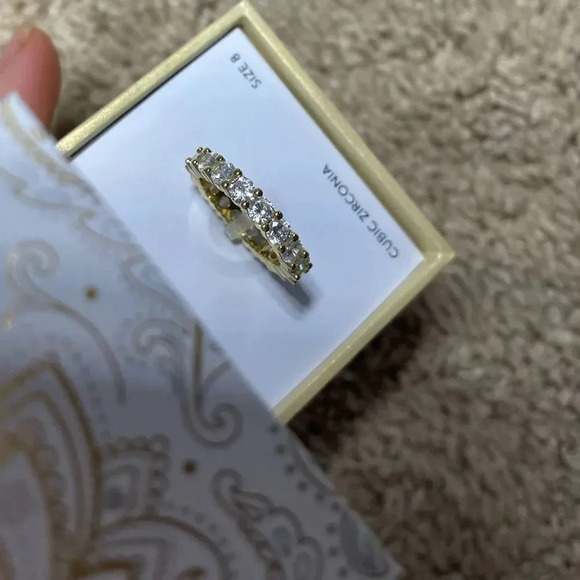Women Ring Charter Club Gold Plated Cubic Zirconia Band Ring 5,9,10 NWT - Picture 5 of 7